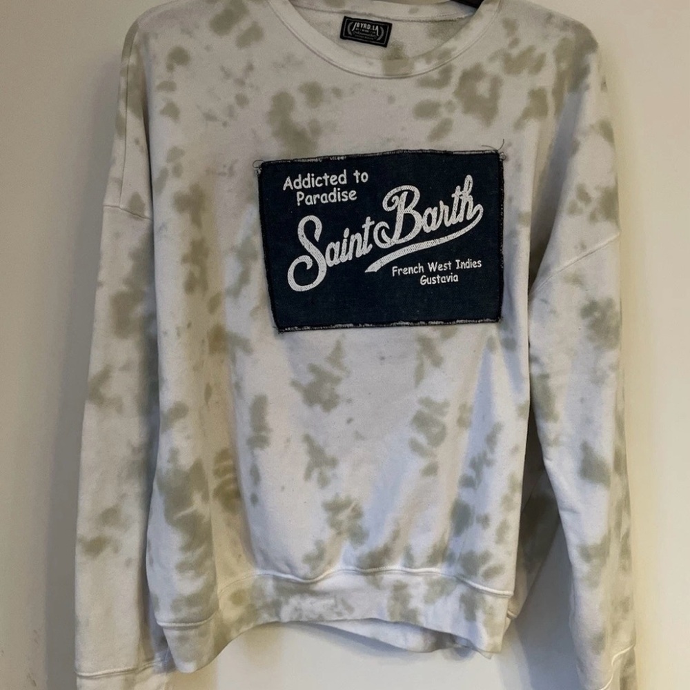 Saint Barths Original Sweatshirt L/XL made From Saint Barths Bag Tie Dye